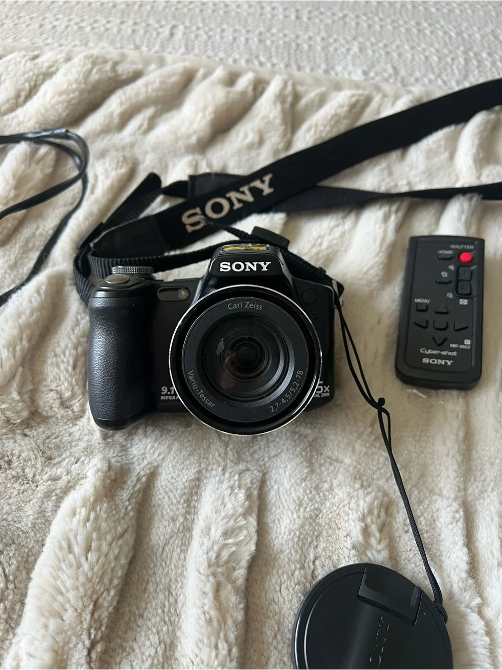 Sony Black Digital Camera Bundle with Case, Remote & Accessories